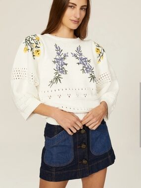 ba&sh White Chunky Knit Sweater